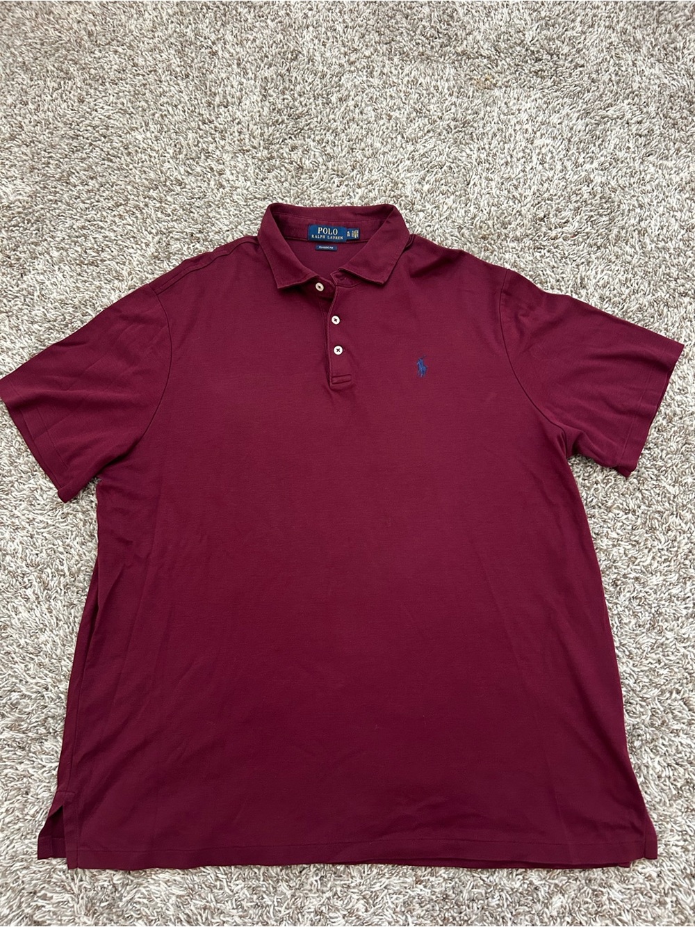 Polo Ralph Lauren Classic Fit Soft Touch Cotton Polo Shirt Golf Men's XL Maroon